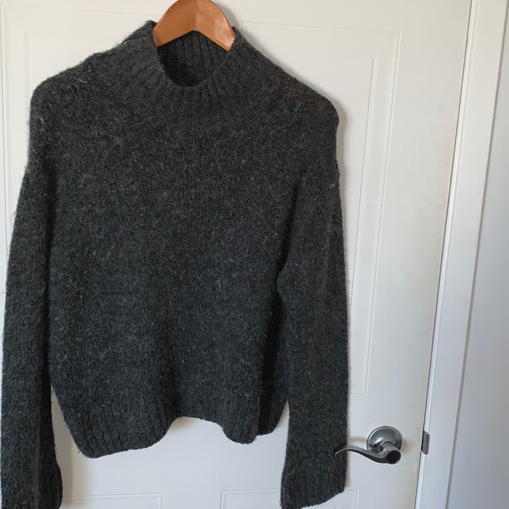 HM mesh turtleneck sweater faux fibres warm and cute